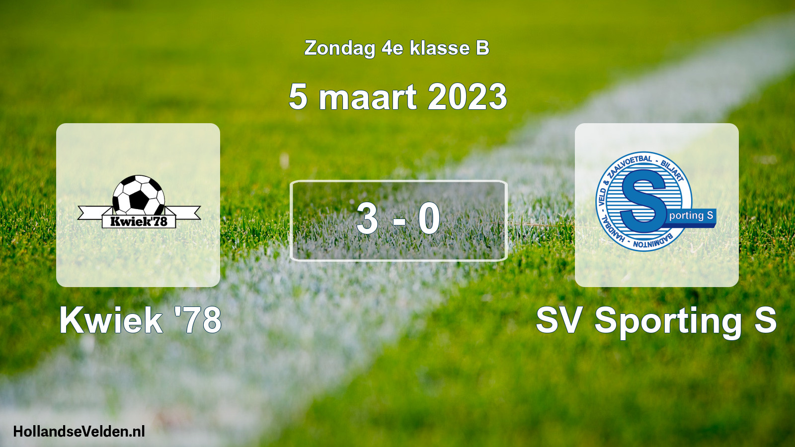 Total number of matches played: Kwiek '78 - SV Sporting S 3 - 0 (5 March 2023)
