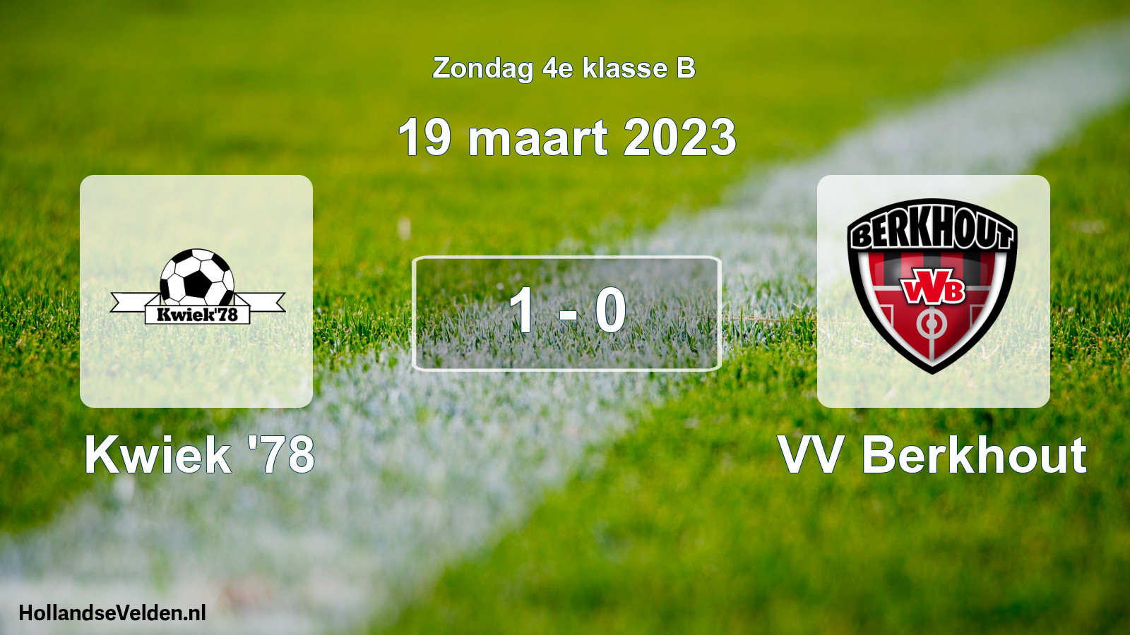 Total number of matches played: Kwiek '78 - VV Berkhout 1 - 0 (19 March 2023)