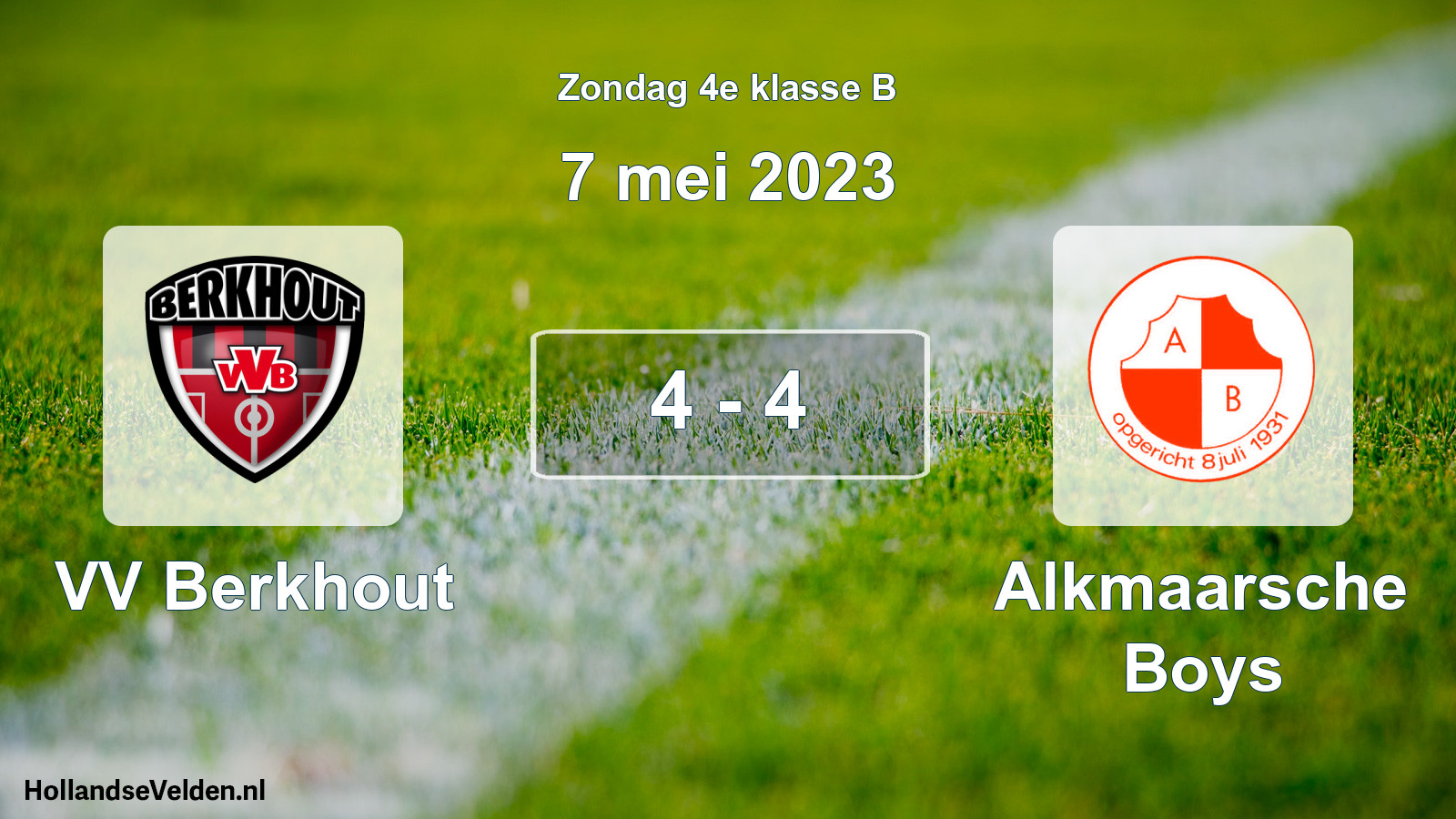 Total number of matches played: VV Berkhout - Alkmaarsche Boys 4 - 4 (7 May 2023)