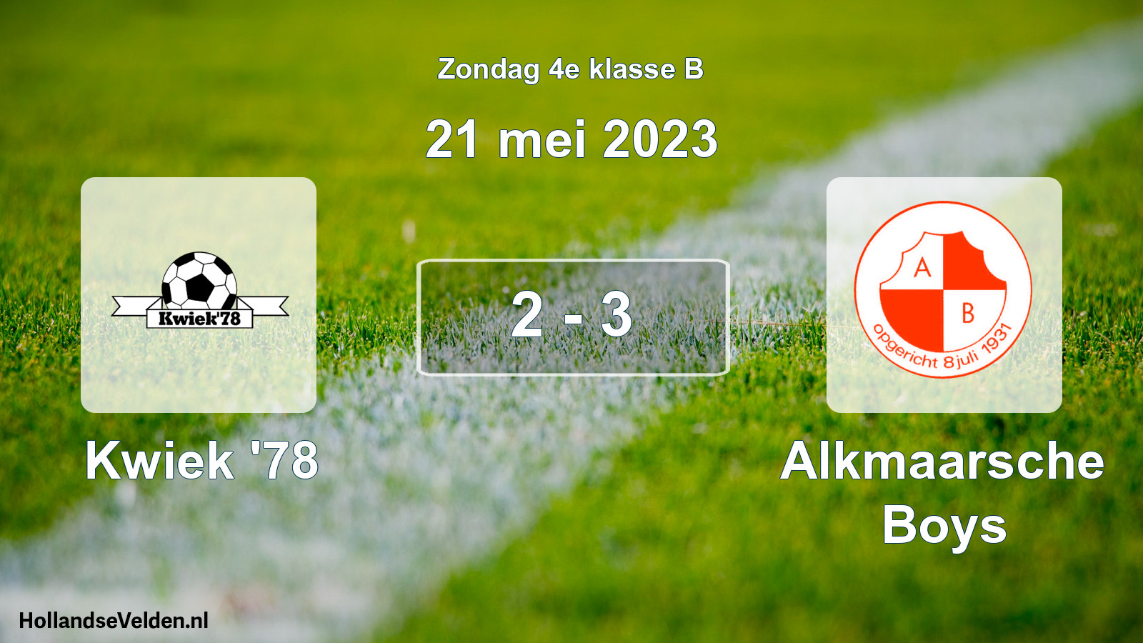 Total number of matches played: Kwiek '78 - Alkmaarsche Boys 2 - 3 (21 May 2023)
