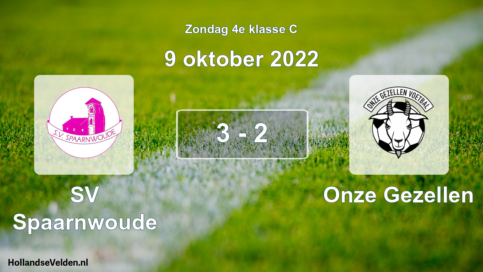 Total number of matches played: SV Spaarnwoude - Onze Gezellen 3 - 2 (9 October 2022)