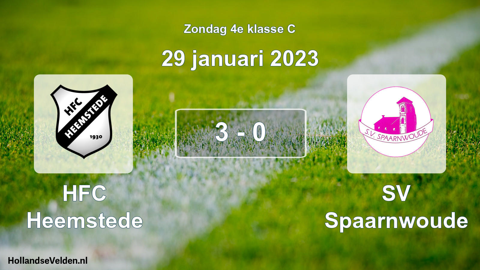 Total number of matches played: HFC Heemstede - SV Spaarnwoude 3 - 0 (29 January 2023)