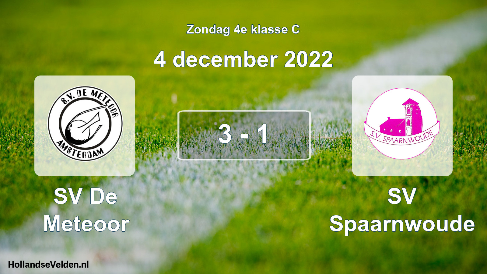Total number of matches played: SV De Meteoor - SV Spaarnwoude 3 - 1 (4 December 2022)