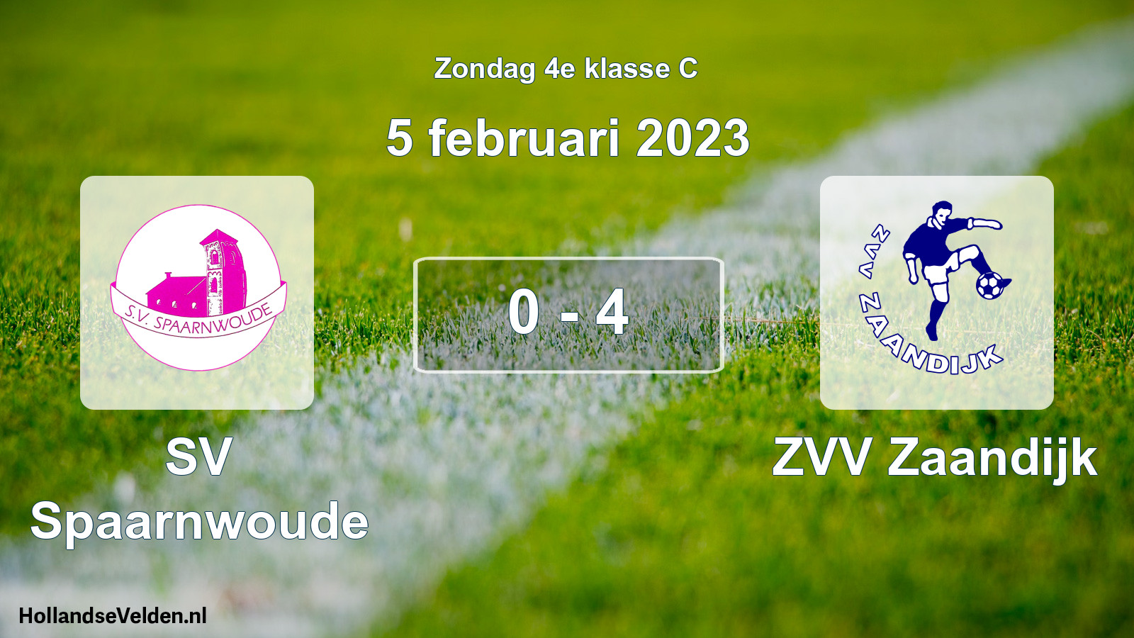 Total number of matches played: SV Spaarnwoude - ZVV Zaandijk 0 - 4 (5 February 2023)