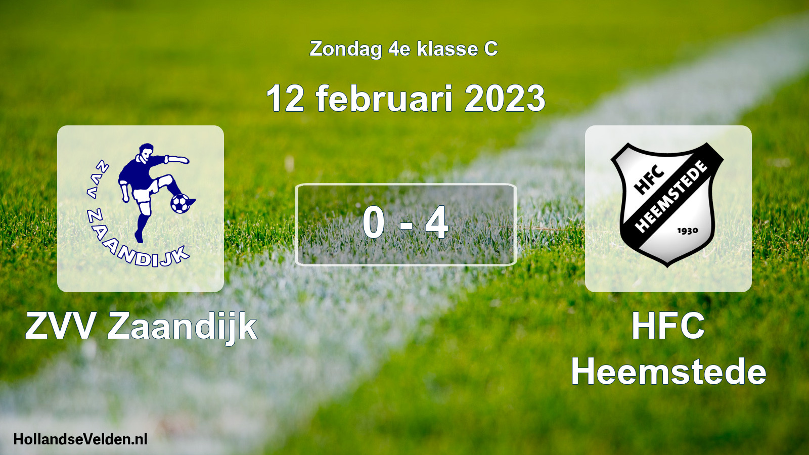 Total number of matches played: ZVV Zaandijk - HFC Heemstede 0 - 4 (12 February 2023)