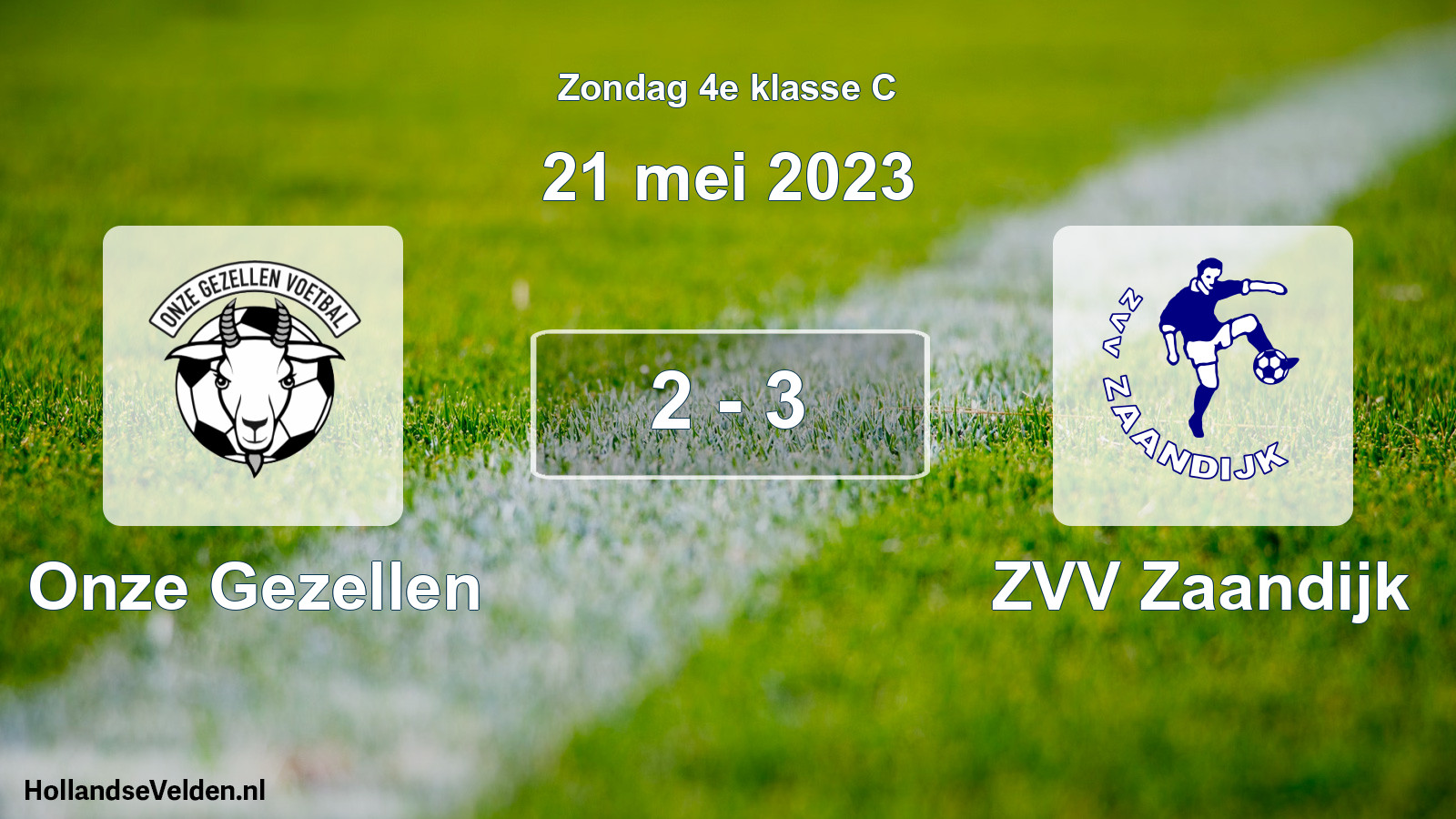 Total number of matches played: Onze Gezellen - ZVV Zaandijk 2 - 3 (21 May 2023)