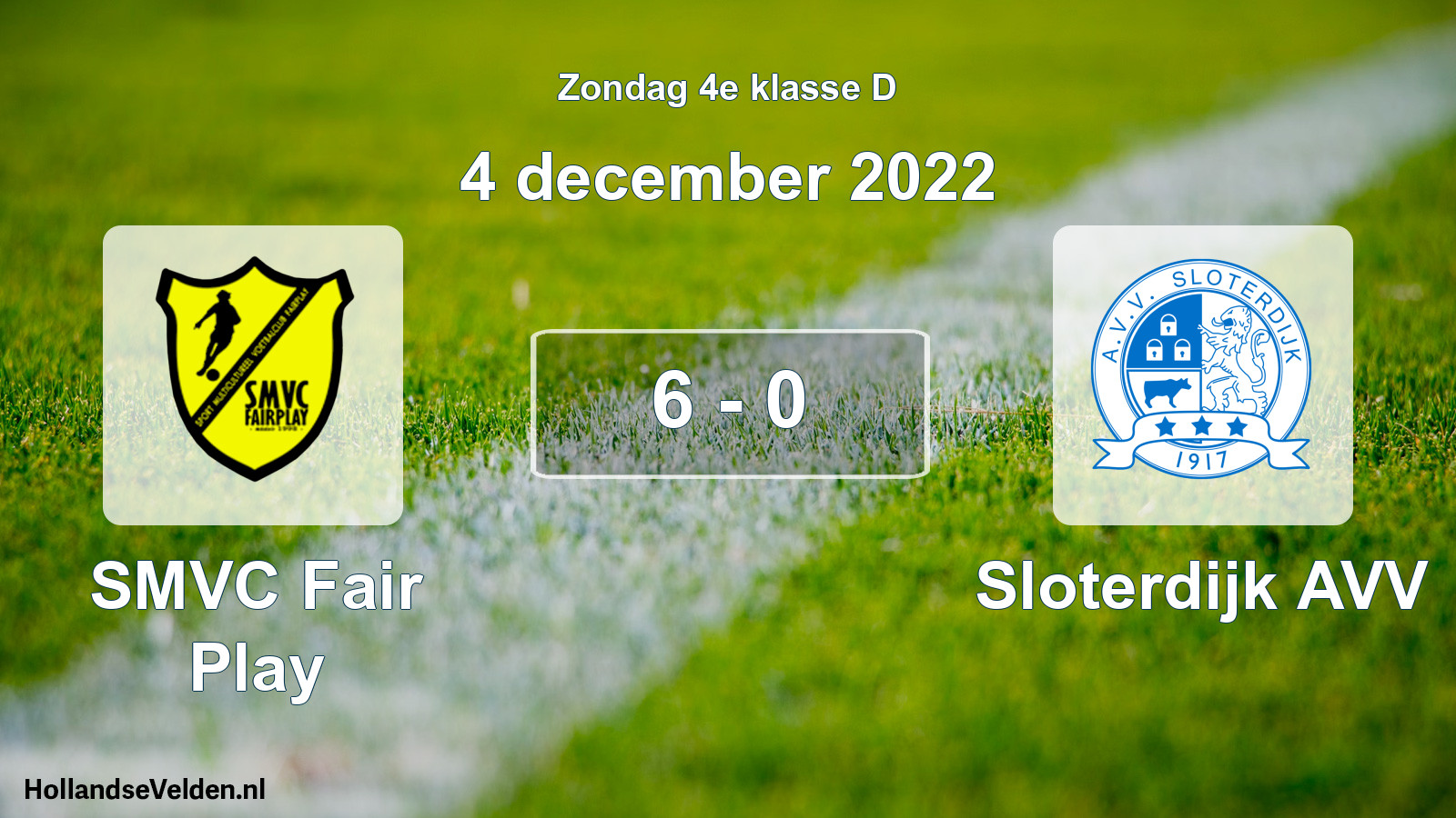 Total number of matches played: SMVC Fair Play - Sloterdijk AVV 6 - 0 (4 December 2022)