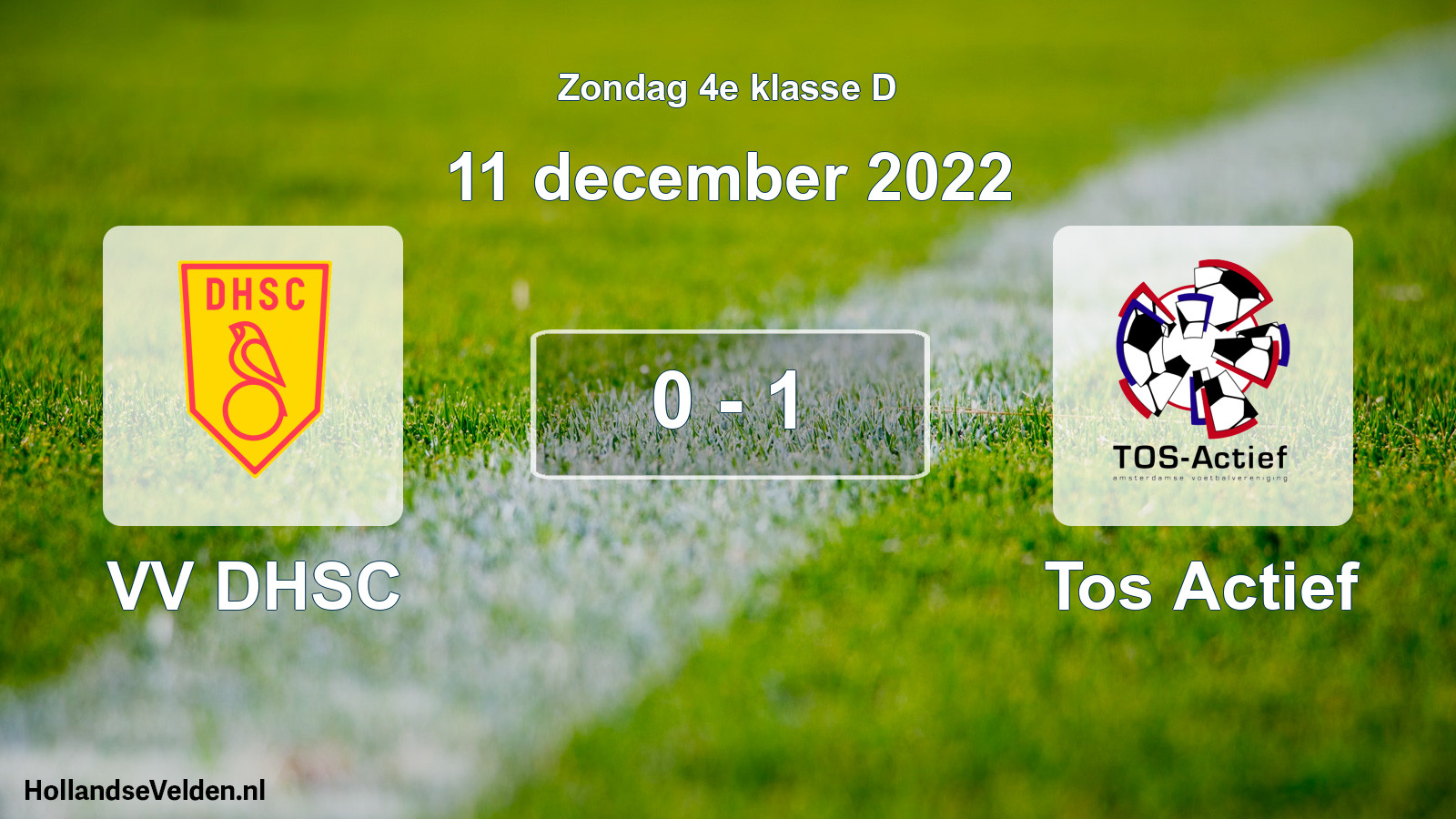Total number of matches played: VV DHSC - Tos Actief 0 - 1 (11 December 2022)