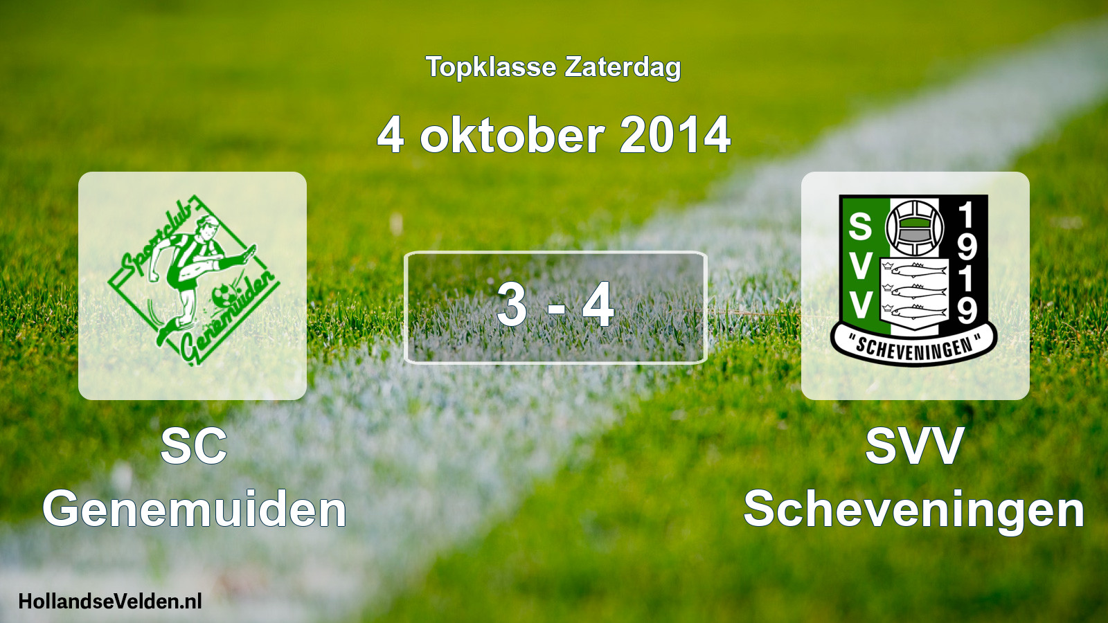 Total number of matches played: SC Genemuiden - SVV Scheveningen 3 - 4 (4 October 2014)