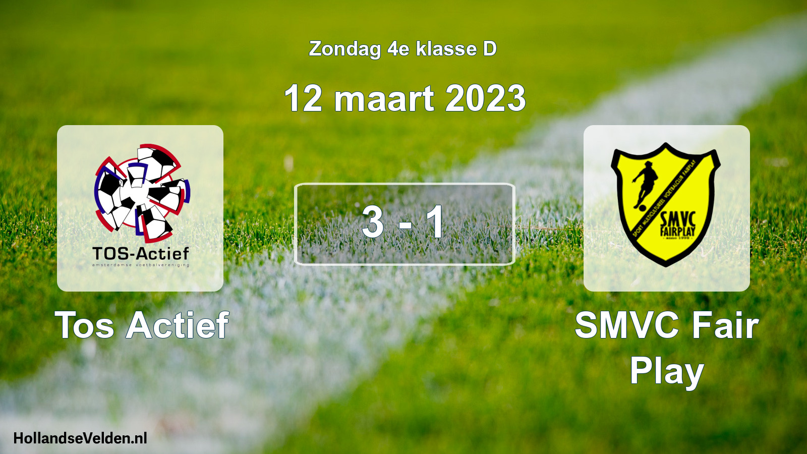 Total number of matches played: Tos Actief - SMVC Fair Play 3 - 1 (12 March 2023)