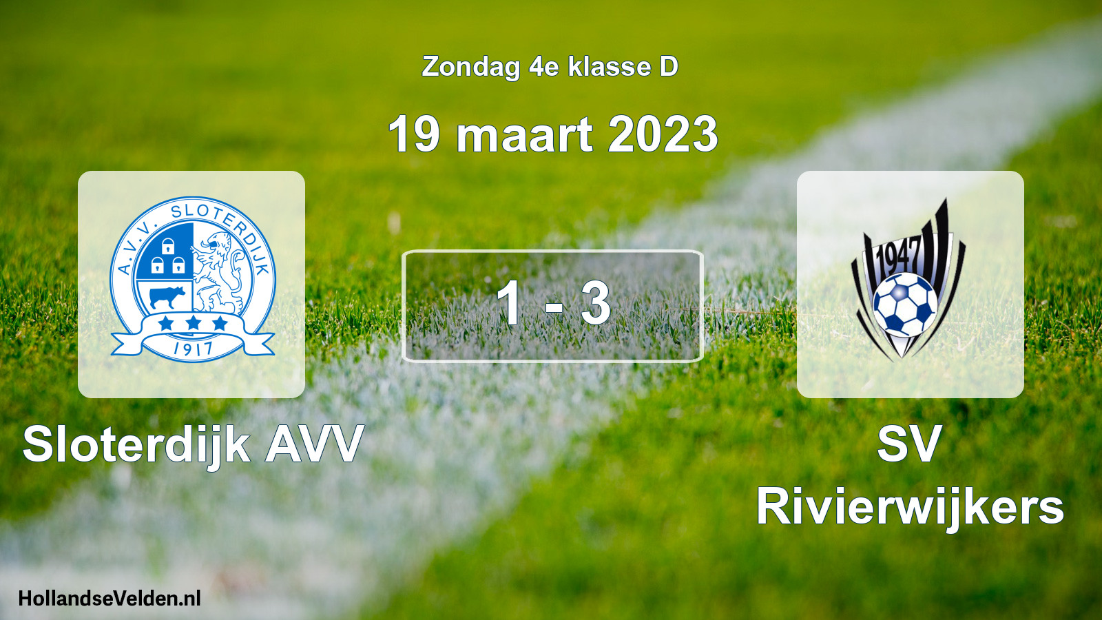 Total number of matches played: Sloterdijk AVV - SV Rivierwijkers 1 - 3 (19 March 2023)