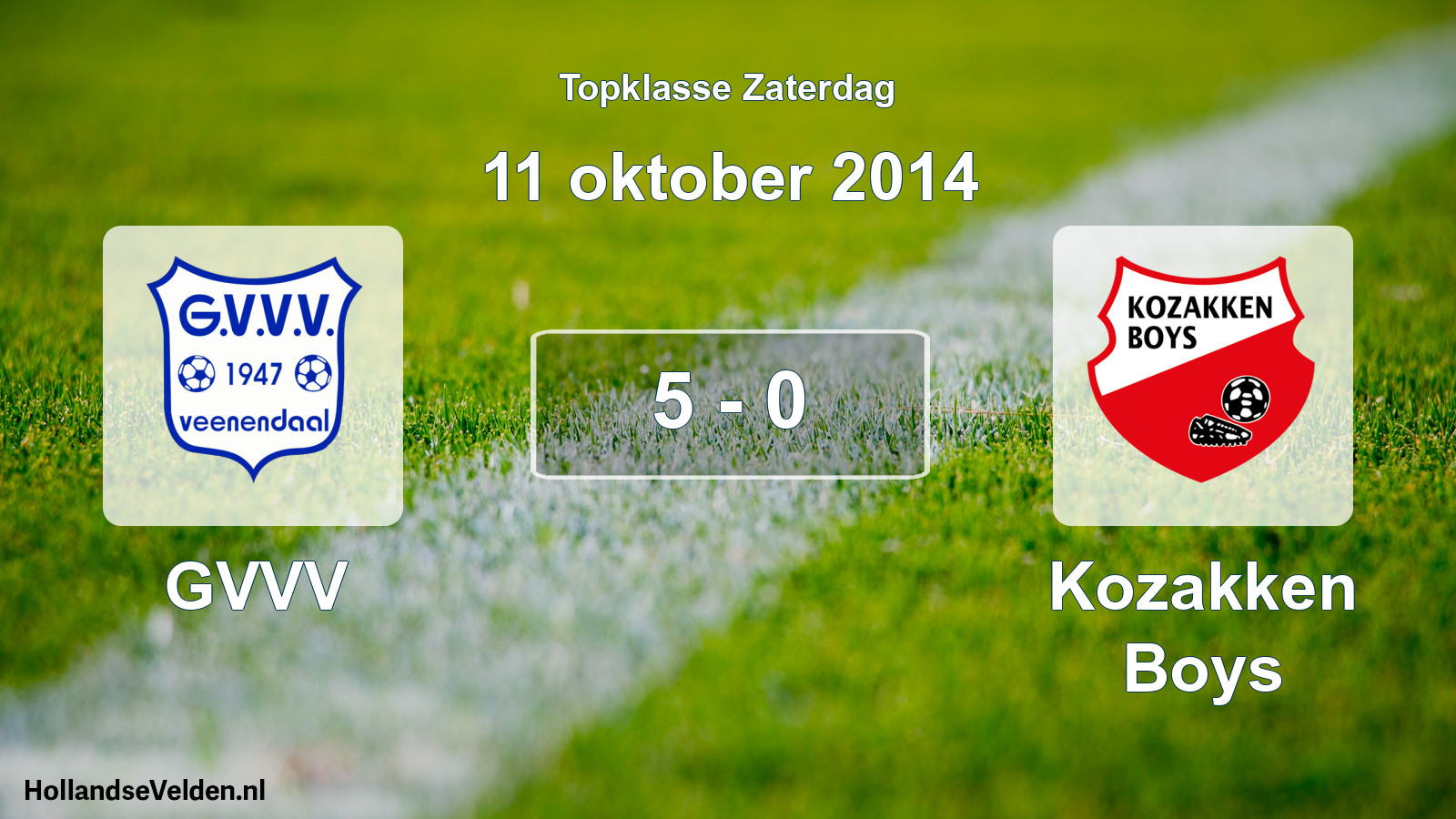 Gespeelde wedstrijd: GVVV - Kozakken Boys 5 - 0 (11 oktober 2014)