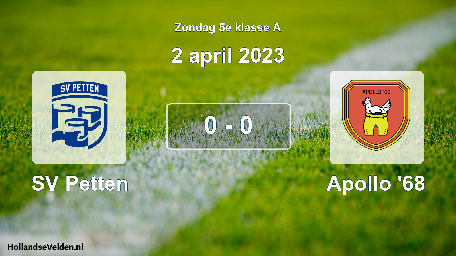 Total number of matches played: SV Petten - Apollo '68 0 - 0 (2 April 2023)