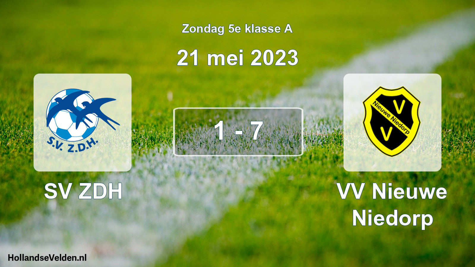 Total number of matches played: SV ZDH - VV Nieuwe Niedorp 1 - 7 (21 May 2023)