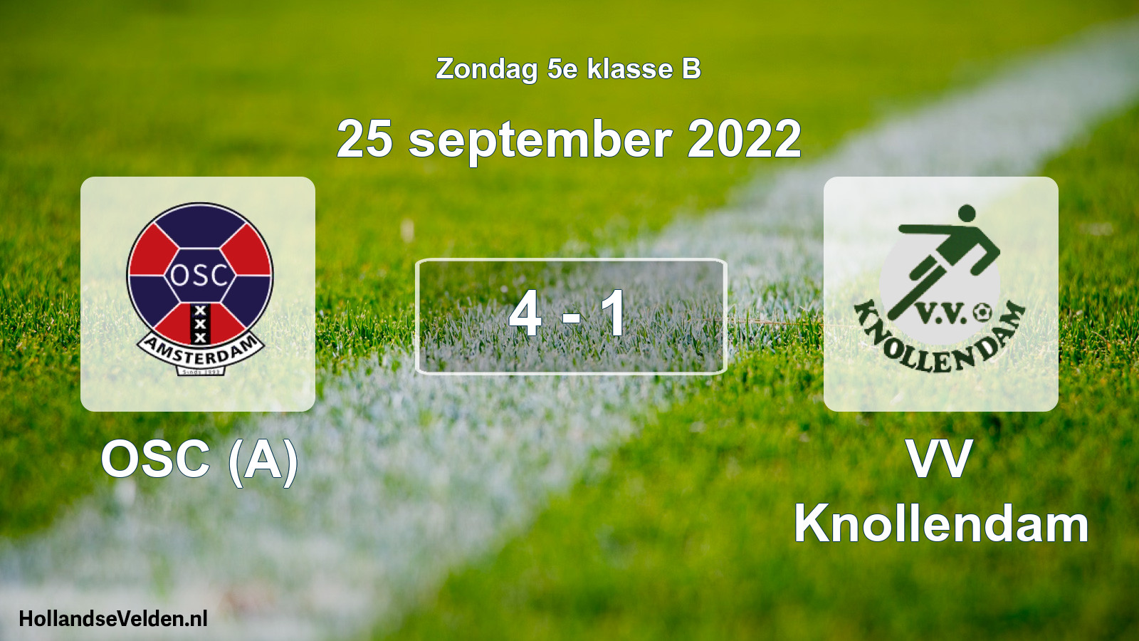 Total number of matches played: OSC (A) - VV Knollendam 4 - 1 (25 September 2022)