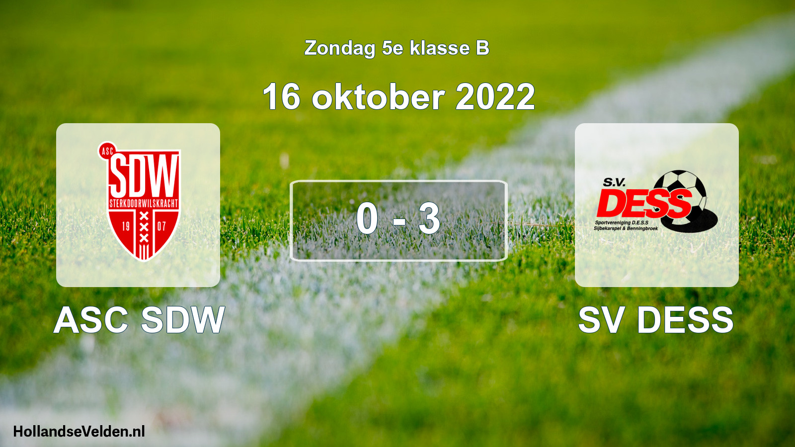 Total number of matches played: ASC SDW - SV DESS 0 - 3 (16 October 2022)
