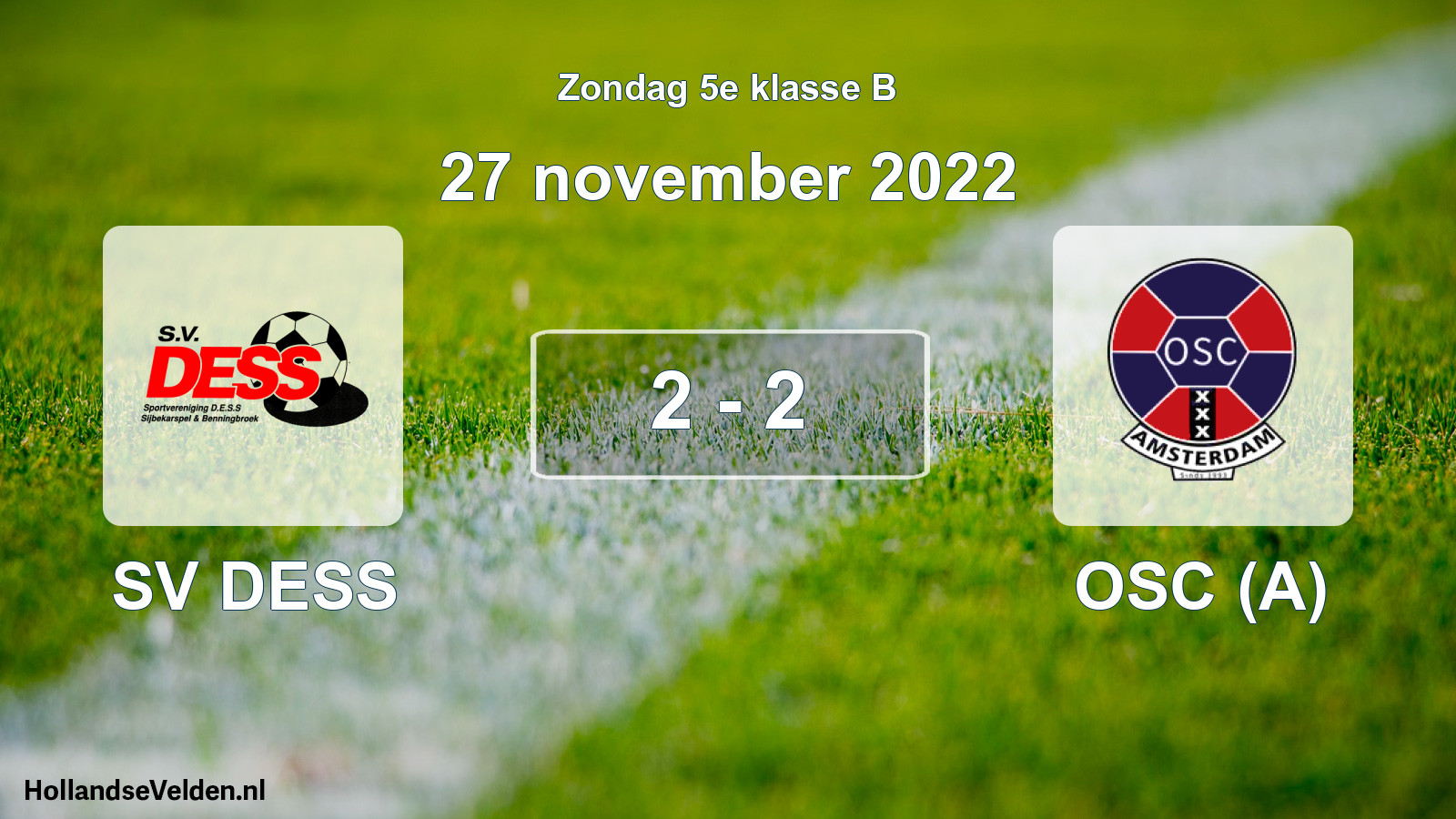 Gespeelde wedstrijd: SV DESS - OSC (A) 2 - 2 (27 november 2022)