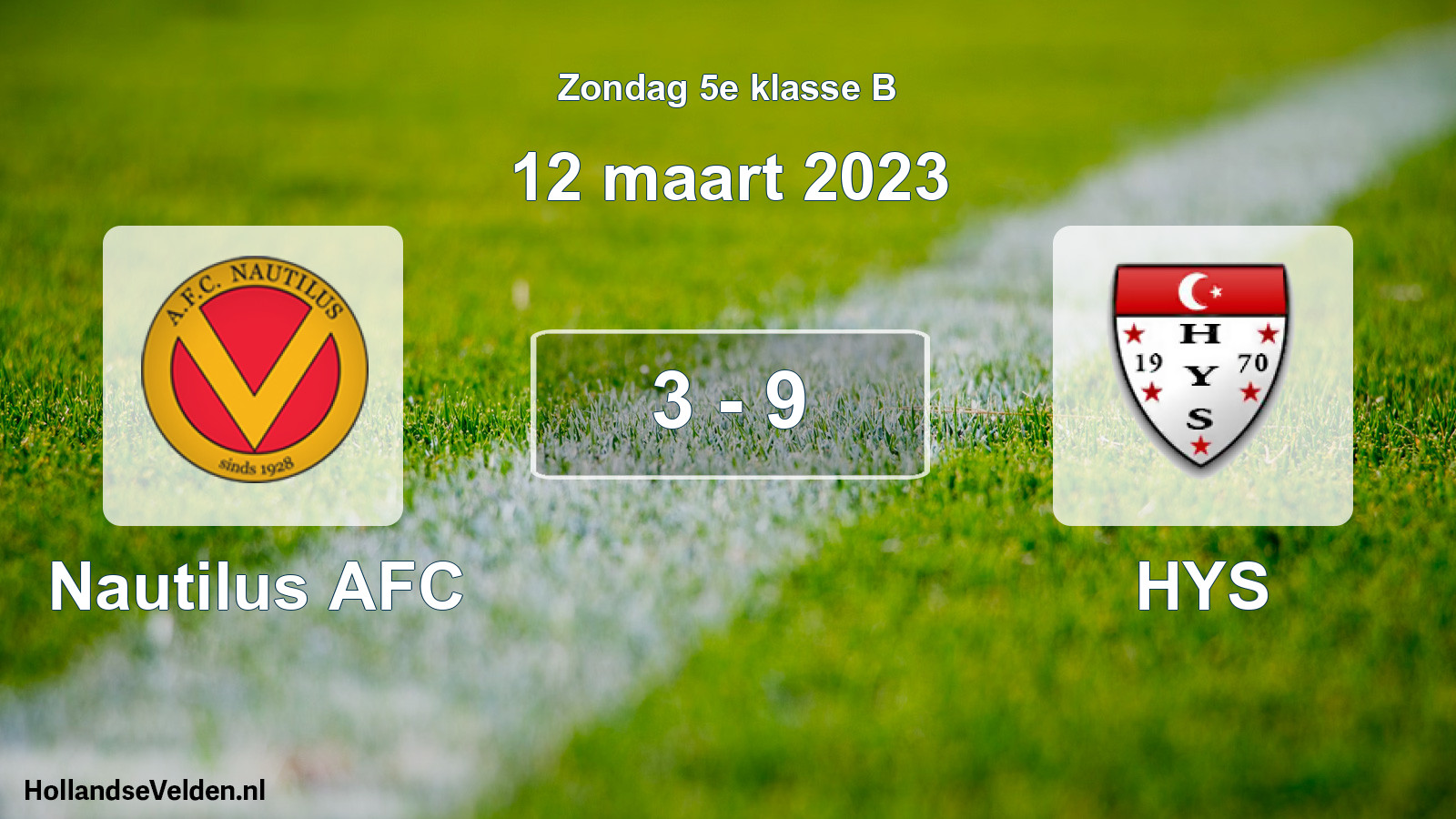 Total number of matches played: Nautilus AFC - HYS 3 - 9 (12 March 2023)