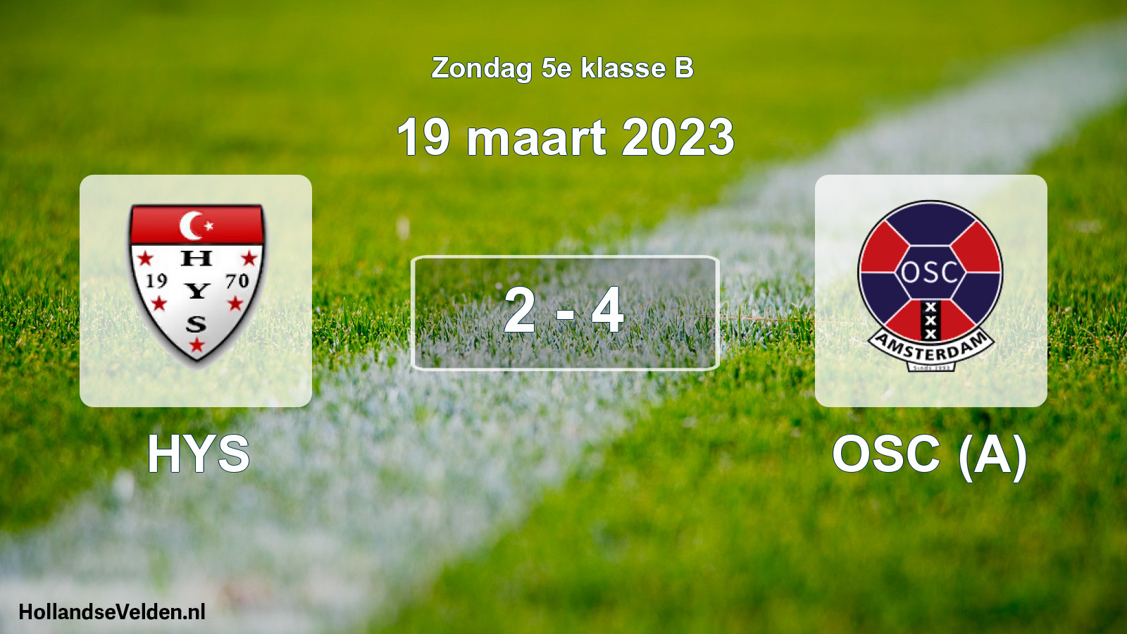 Total number of matches played: HYS - OSC (A) 2 - 4 (19 March 2023)