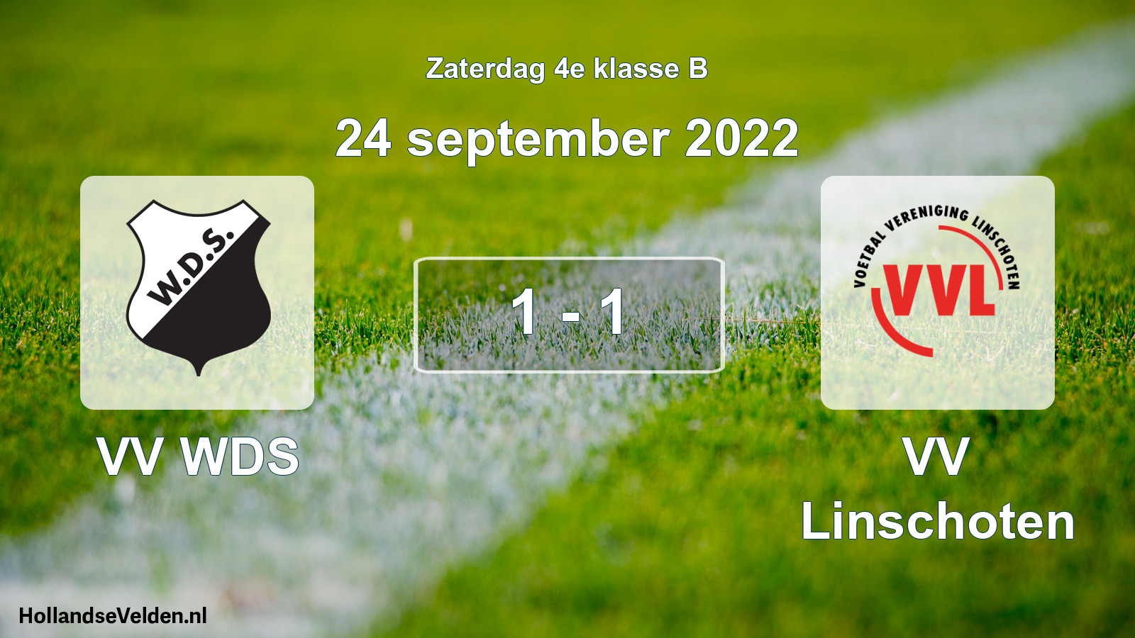 Total number of matches played: VV WDS - VV Linschoten 1 - 1 (24 September 2022)