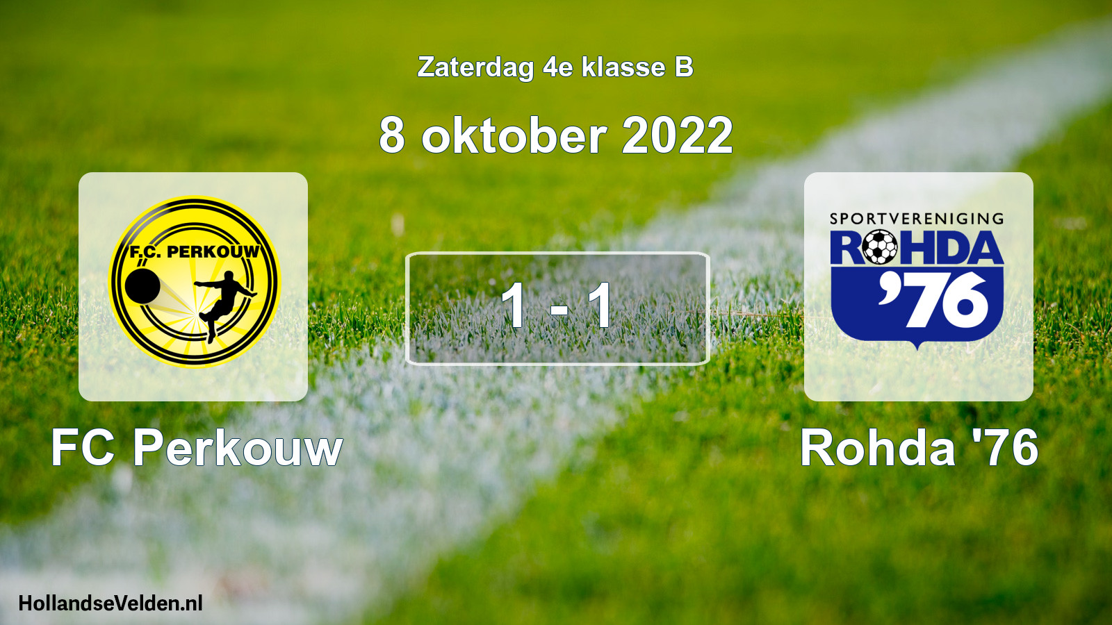 Total number of matches played: FC Perkouw - Rohda '76 1 - 1 (8 October 2022)