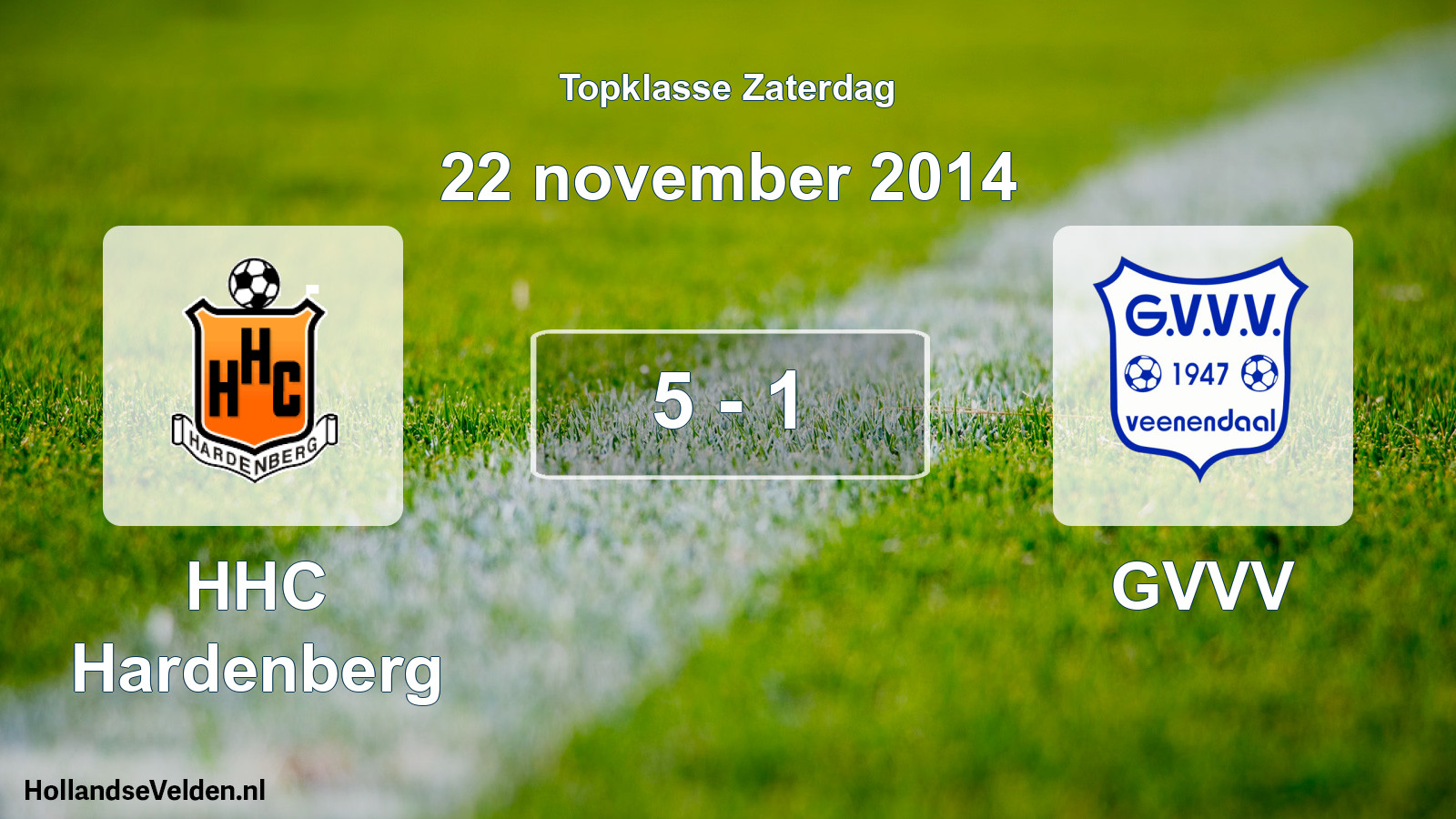 Gespeelde wedstrijd: HHC Hardenberg - GVVV 5 - 1 (22 november 2014)