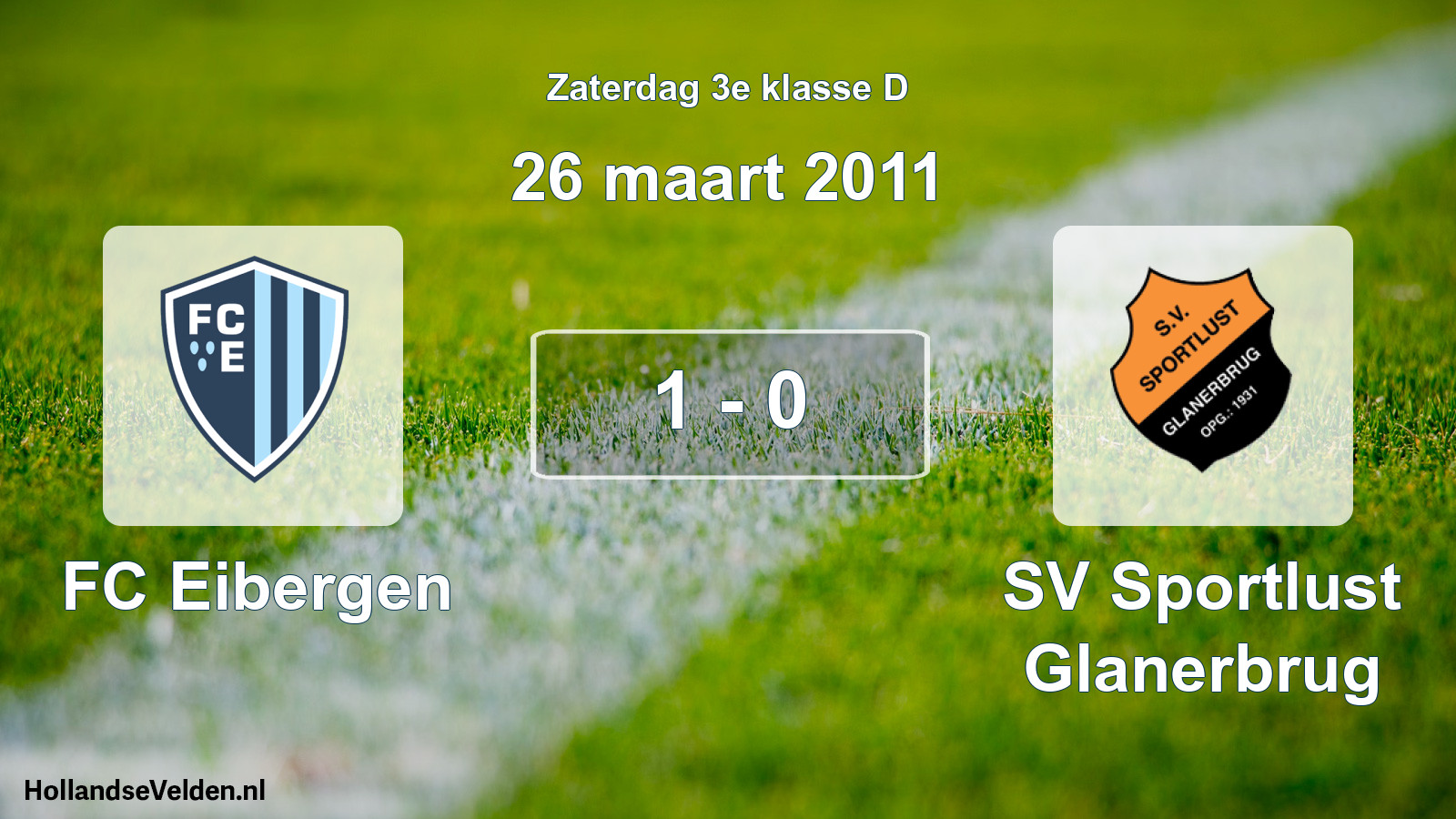 Total number of matches played: FC Eibergen - SV Sportlust Glanerbrug 1 - 0 (26 March 2011)