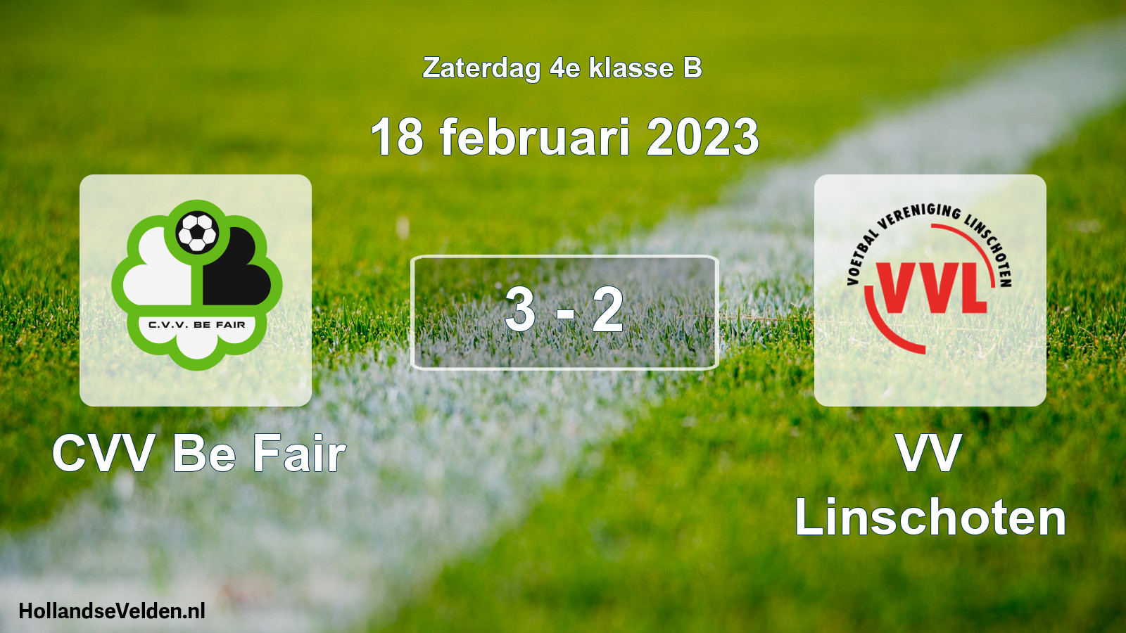 Total number of matches played: CVV Be Fair - VV Linschoten 3 - 2 (18 February 2023)