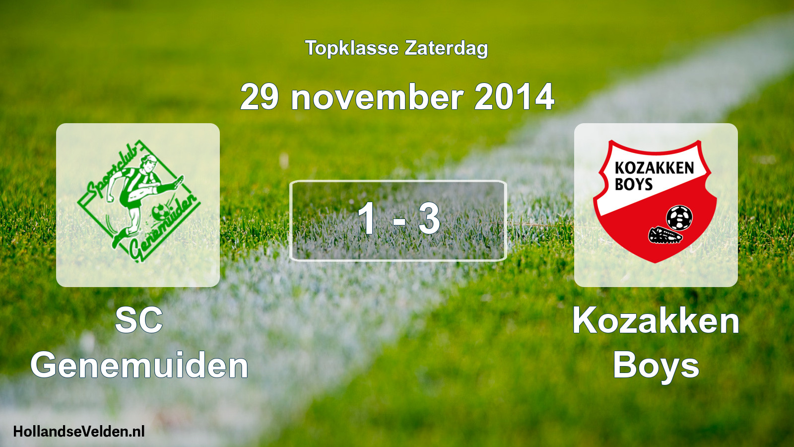 Total number of matches played: SC Genemuiden - Kozakken Boys 1 - 3 (29 November 2014)