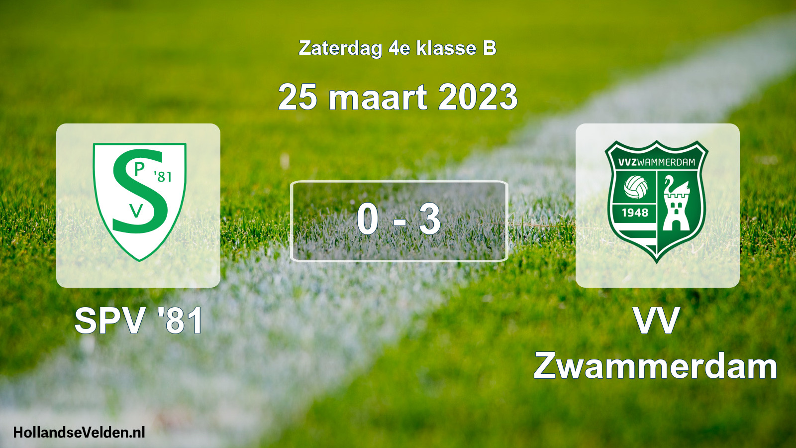 Total number of matches played: SPV '81 - VV Zwammerdam 0 - 3 (25 March 2023)