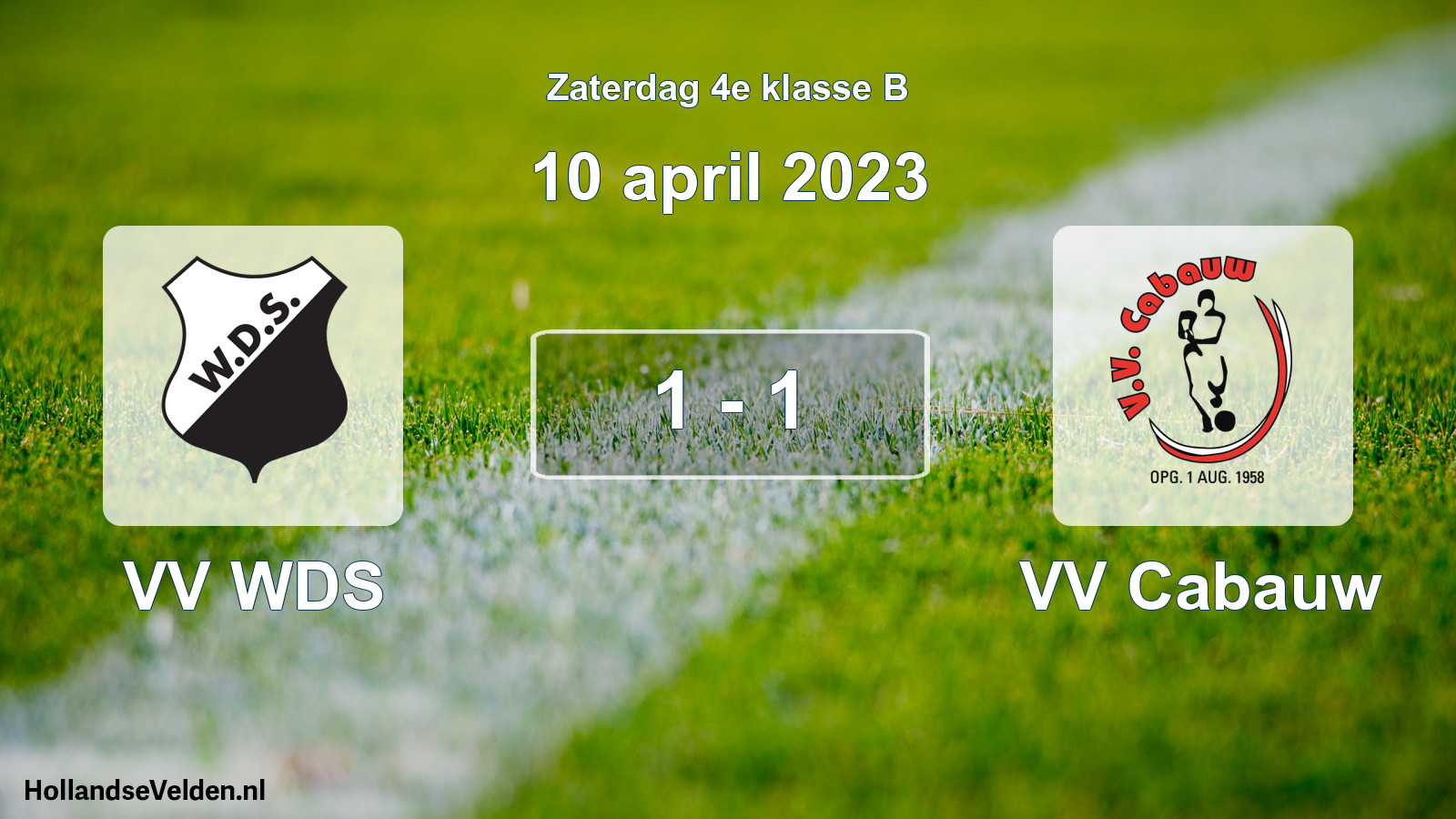 Total number of matches played: VV WDS - VV Cabauw 1 - 1 (10 April 2023)