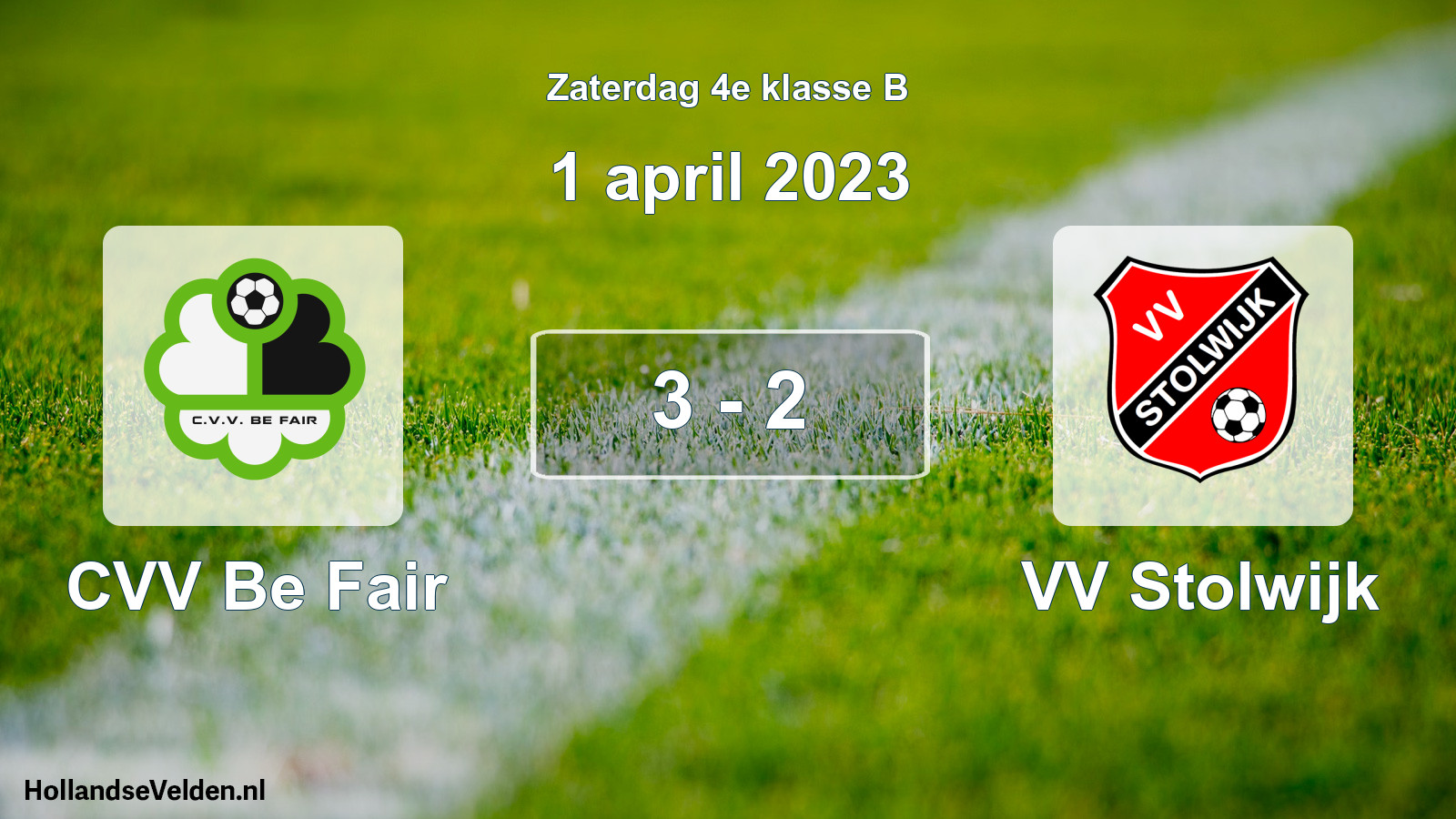 Total number of matches played: CVV Be Fair - VV Stolwijk 3 - 2 (1 April 2023)
