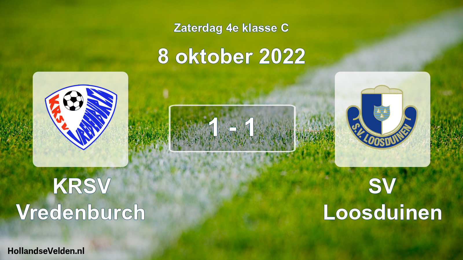 Total number of matches played: KRSV Vredenburch - SV Loosduinen 1 - 1 (8 October 2022)