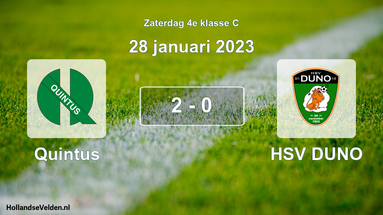 Total number of matches played: Quintus - HSV DUNO 2 - 0 (28 January 2023)