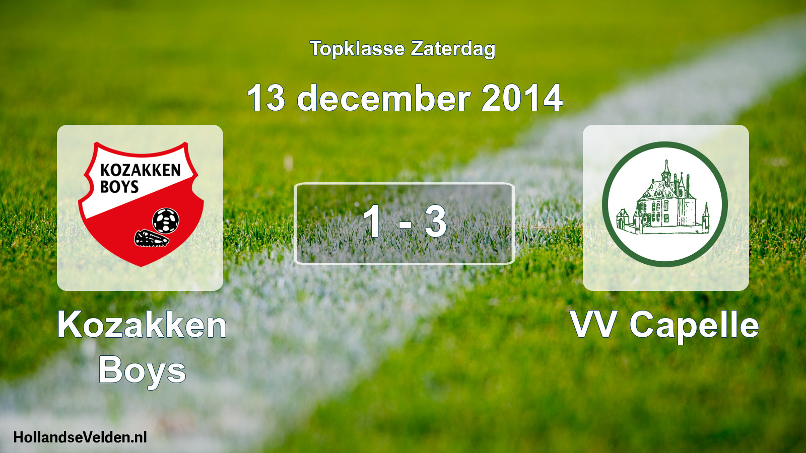 Total number of matches played: Kozakken Boys - VV Capelle 1 - 3 (13 December 2014)