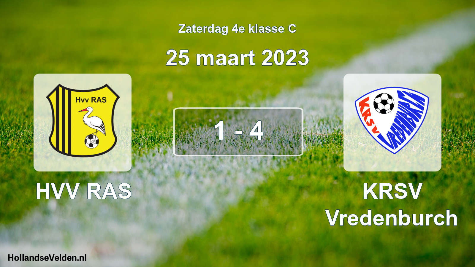 Total number of matches played: HVV RAS - KRSV Vredenburch 1 - 4 (25 March 2023)