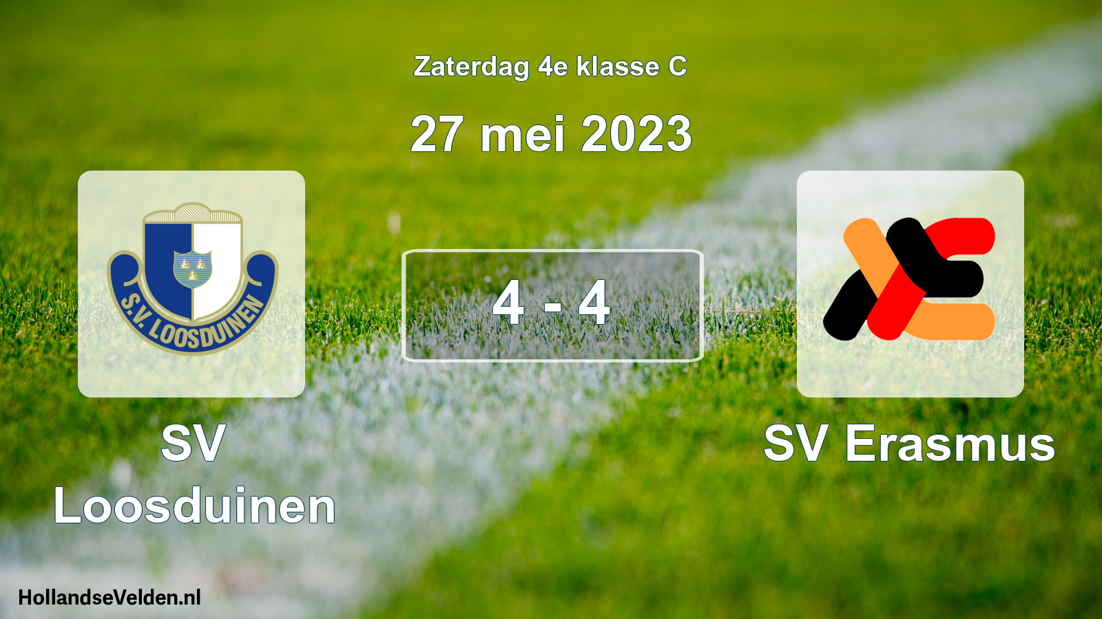 Total number of matches played: SV Loosduinen - SV Erasmus 4 - 4 (27 May 2023)