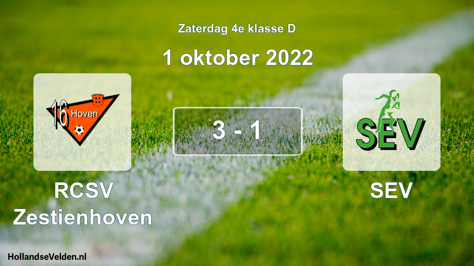 Total number of matches played: RCSV Zestienhoven - SEV 3 - 1 (1 October 2022)