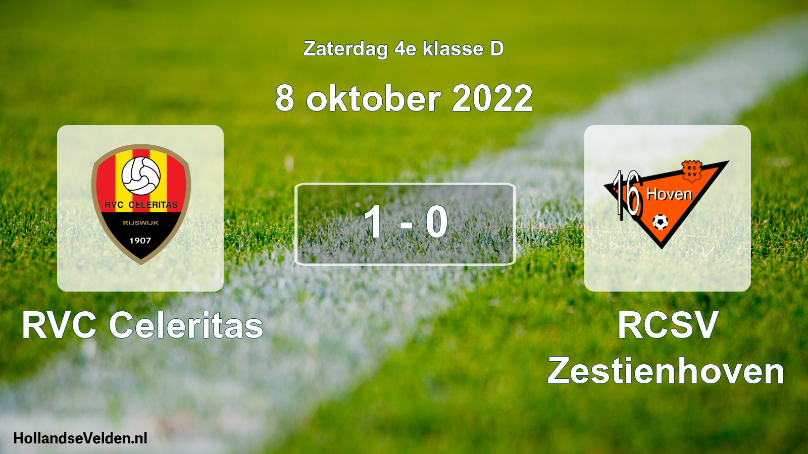 Total number of matches played: RVC Celeritas - RCSV Zestienhoven 1 - 0 (8 October 2022)