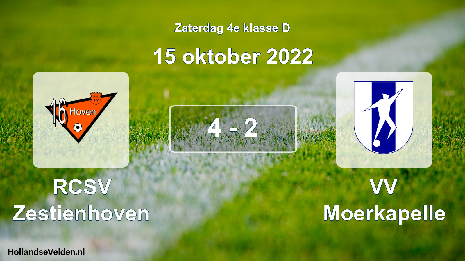 Total number of matches played: RCSV Zestienhoven - VV Moerkapelle 4 - 2 (15 October 2022)