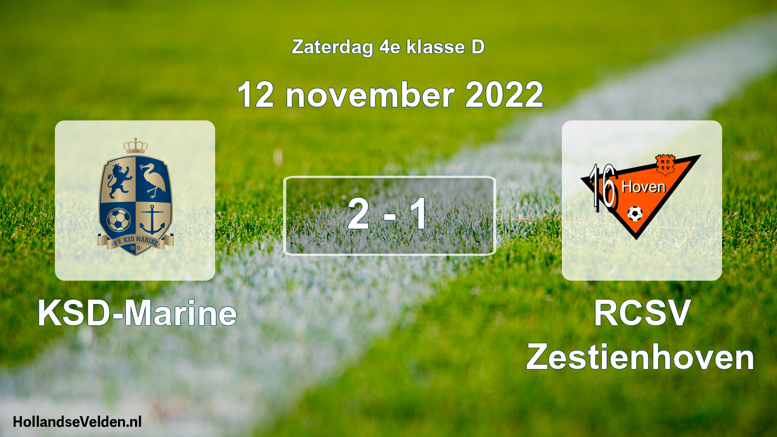 Total number of matches played: KSD-Marine - RCSV Zestienhoven 2 - 1 (12 November 2022)