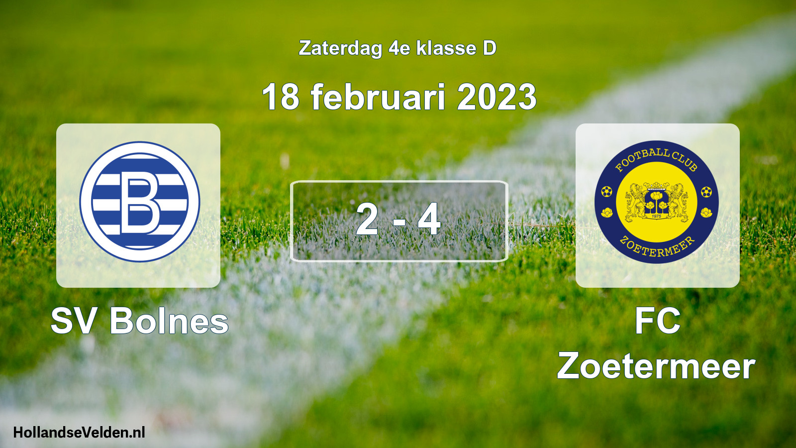 Total number of matches played: SV Bolnes - FC Zoetermeer 2 - 4 (18 February 2023)