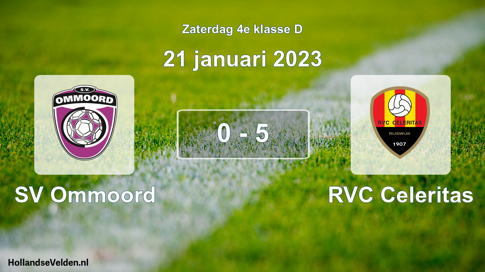 Total number of matches played: SV Ommoord - RVC Celeritas 0 - 5 (21 January 2023)