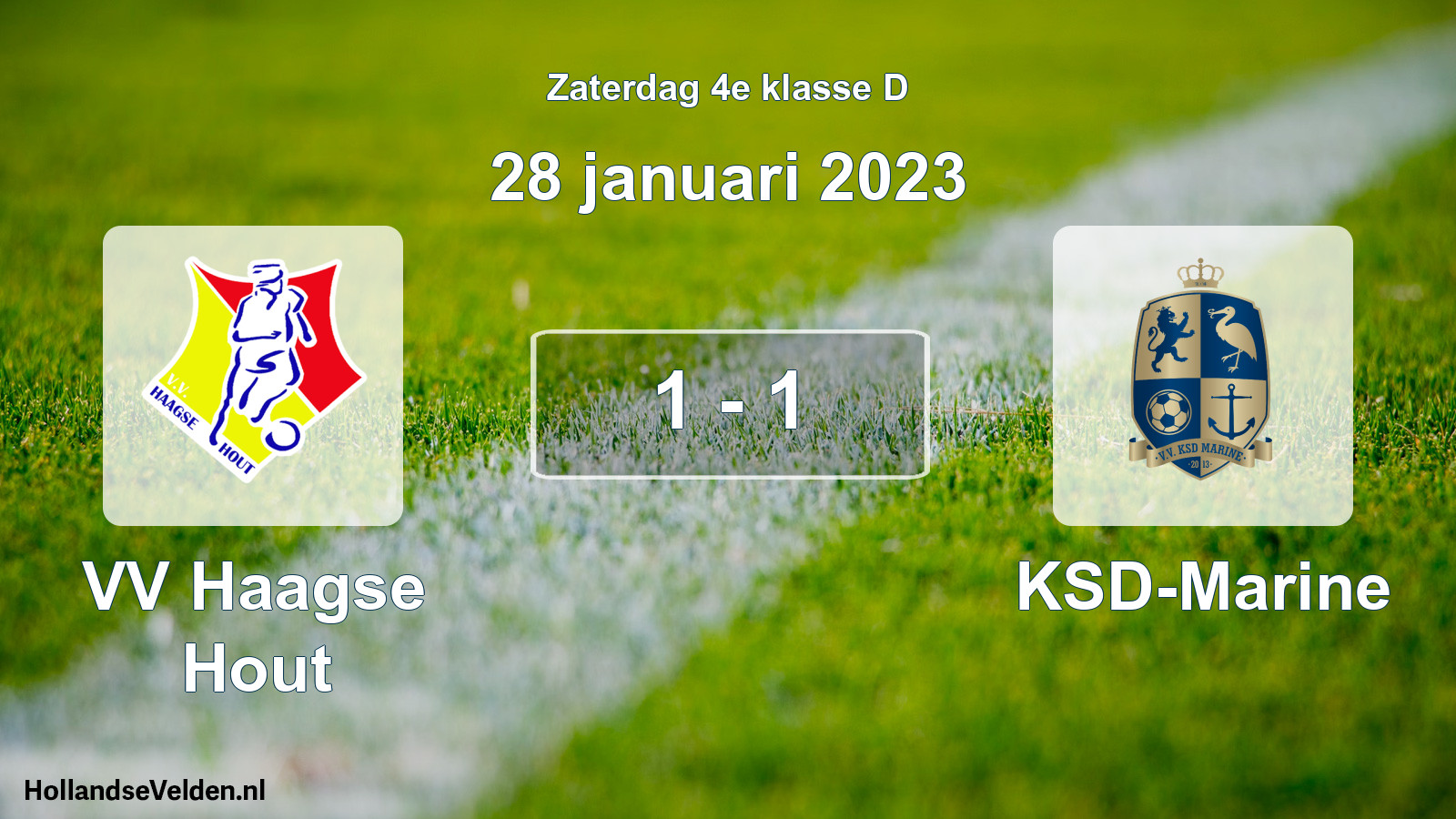 Total number of matches played: VV Haagse Hout - KSD-Marine 1 - 1 (28 January 2023)