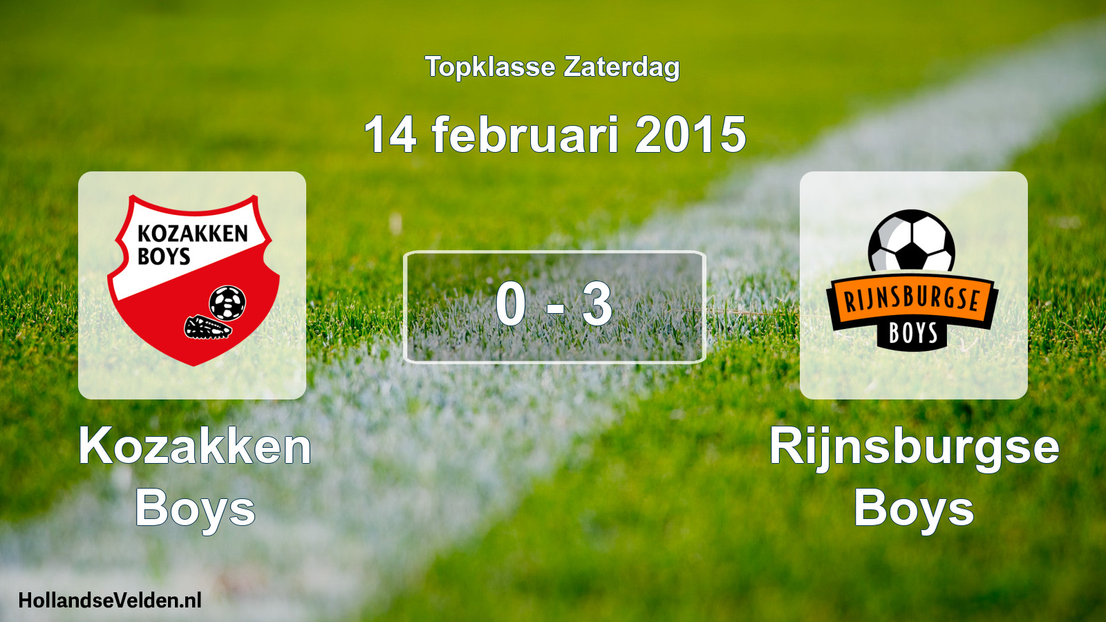 Gespeelde wedstrijd: Kozakken Boys - Rijnsburgse Boys 0 - 3 (14 februari 2015)