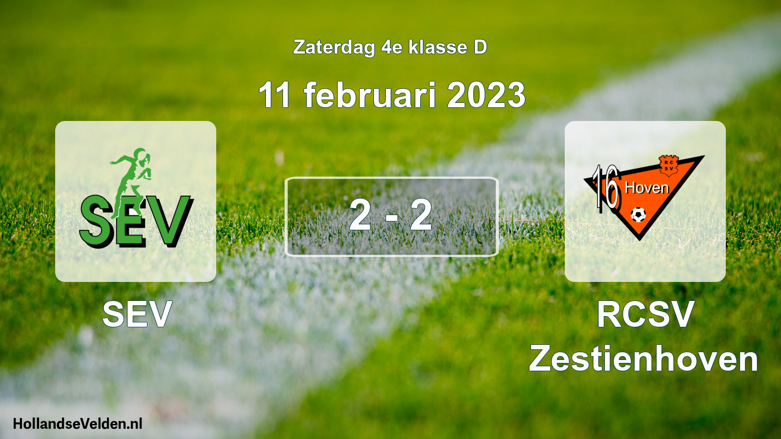 Total number of matches played: SEV - RCSV Zestienhoven 2 - 2 (11 February 2023)