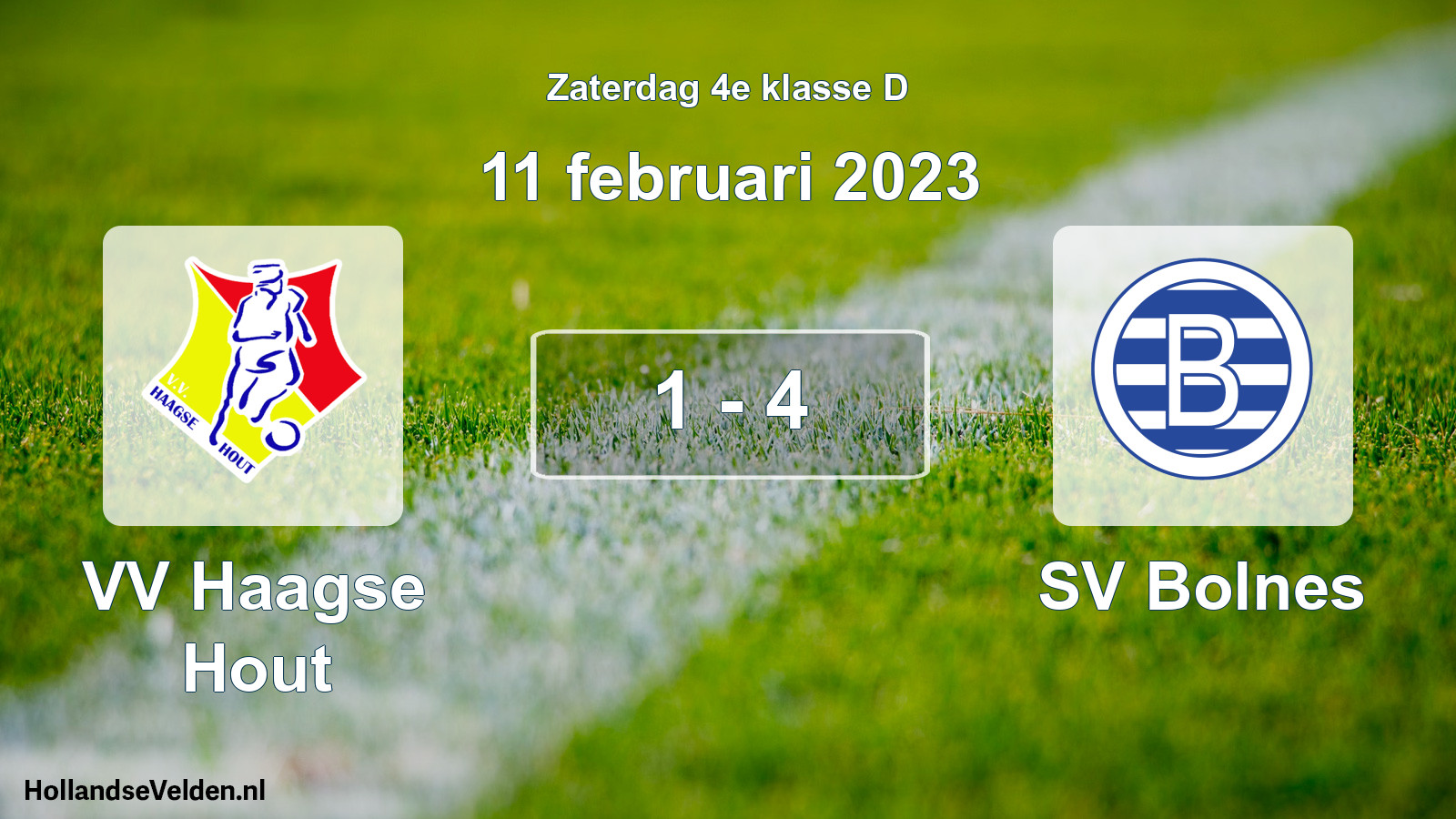 Total number of matches played: VV Haagse Hout - SV Bolnes 1 - 4 (11 February 2023)