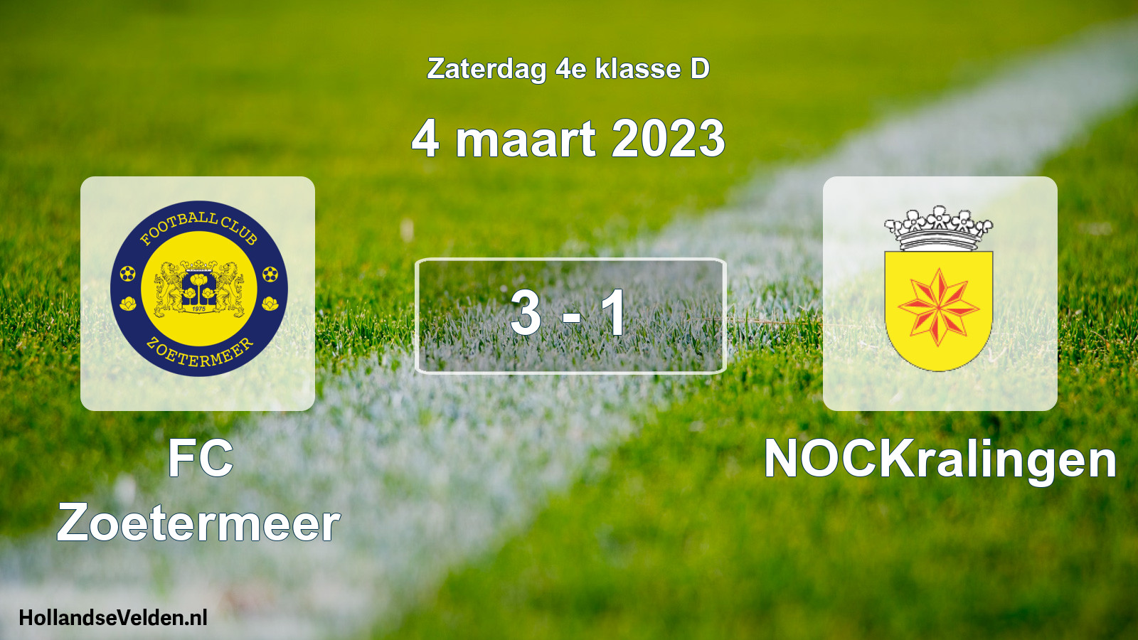 Total number of matches played: FC Zoetermeer - NOCKralingen 3 - 1 (4 March 2023)