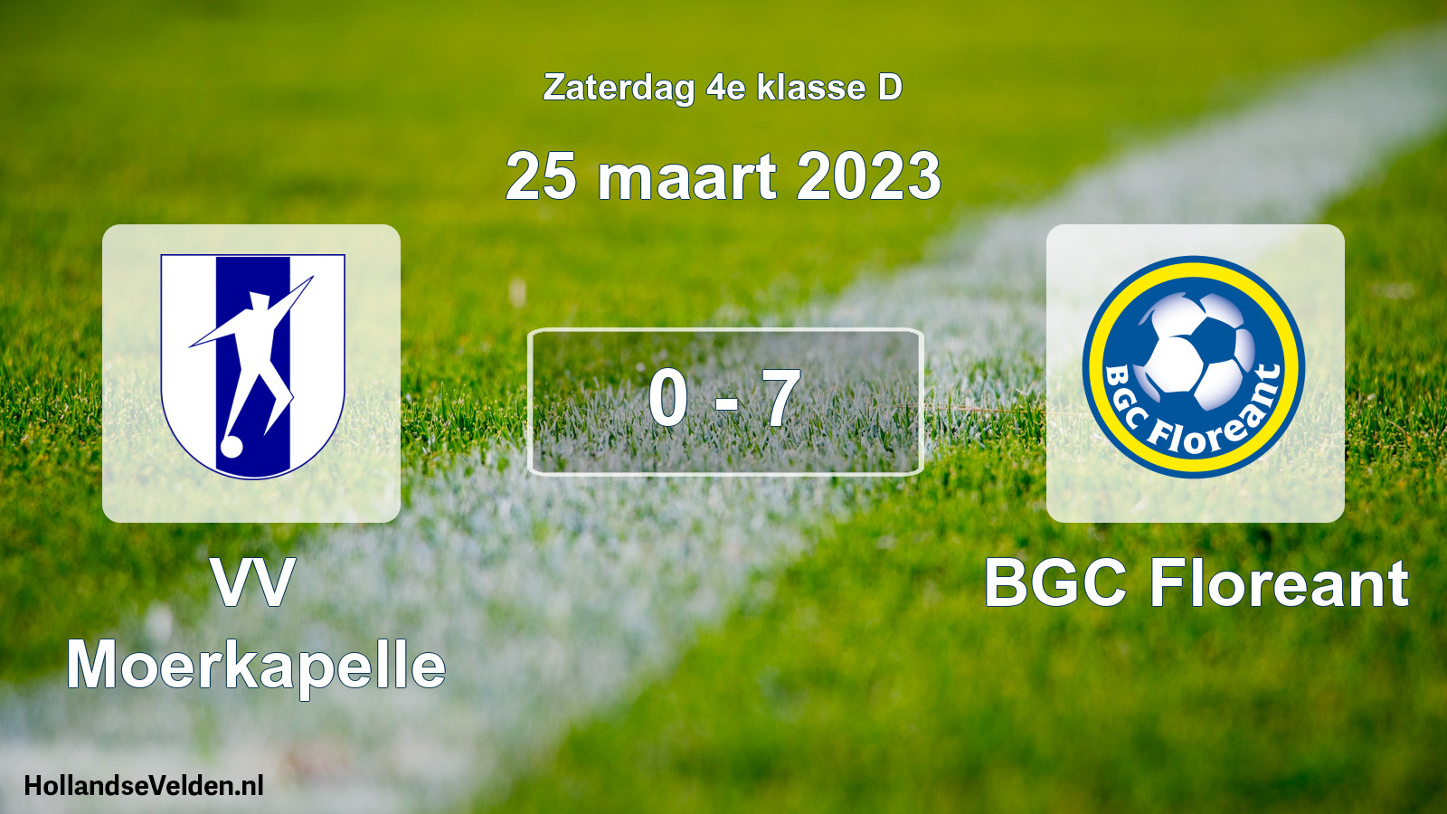 Total number of matches played: VV Moerkapelle - BGC Floreant 0 - 7 (25 March 2023)