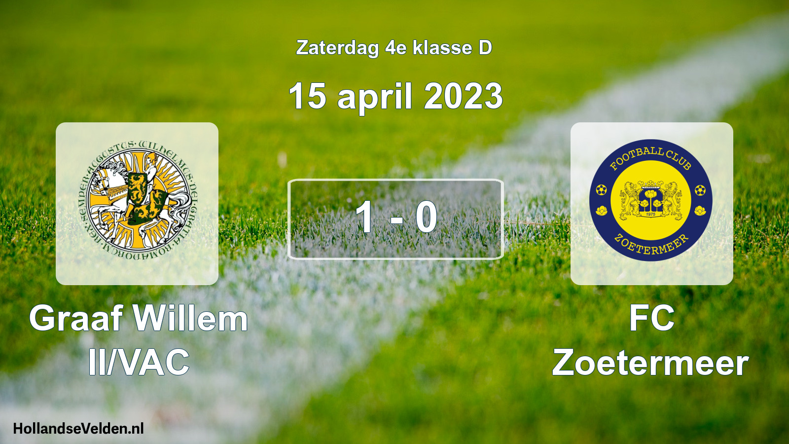 Total number of matches played: Graaf Willem II/VAC - FC Zoetermeer 1 - 0 (15 April 2023)